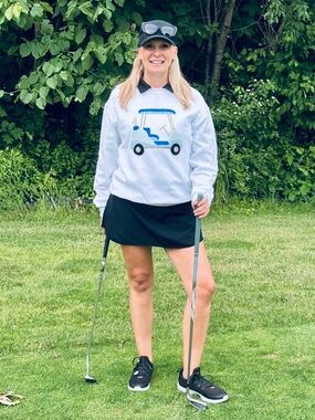 Preppy Blue Golf Cart Sweatshirt Size 3XL